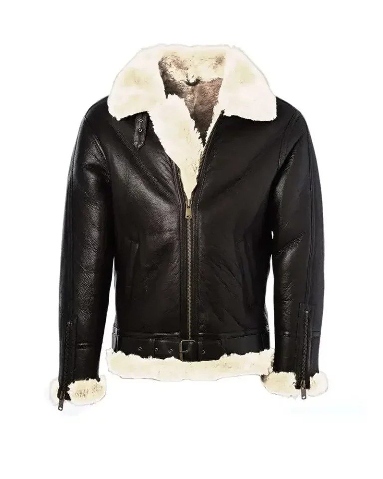 Fur Aviator Pilot Bomber Jacket