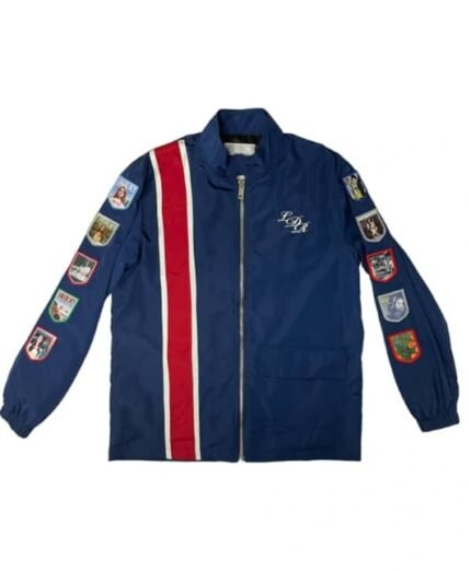 Lana Del Rey Racing Stripe Leather Jacket