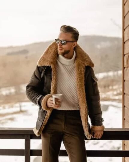 Matthew Belted Cuffs Shearling Leather Jacket