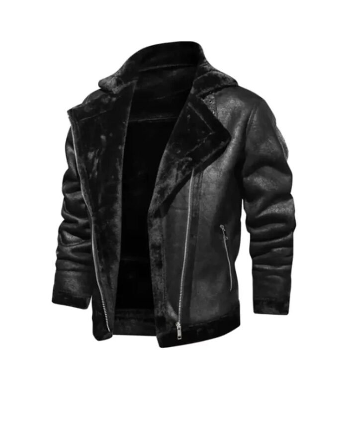 Men’s Aviator Pilot Bomber Fur Jacket