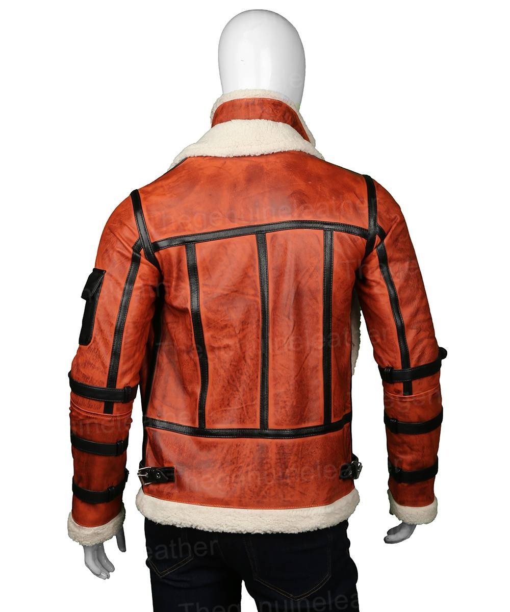 Mens B6 RAF Aviator Sheepskin Waxed Jacket 3