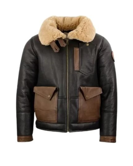 Men’s F-35 Aviator Chocolate Sheepskin Jacket