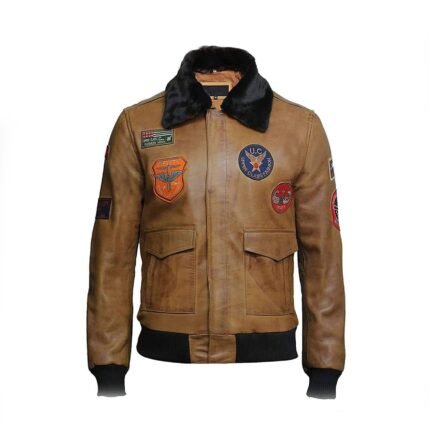 Men’s Leather Jacket Genuine Lamb Skin with Detachable Collar