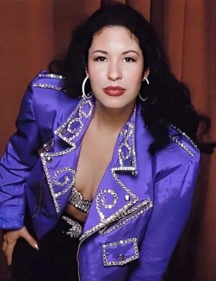 Selena Quintanilla Biker Purple Vegan Leather Jacket