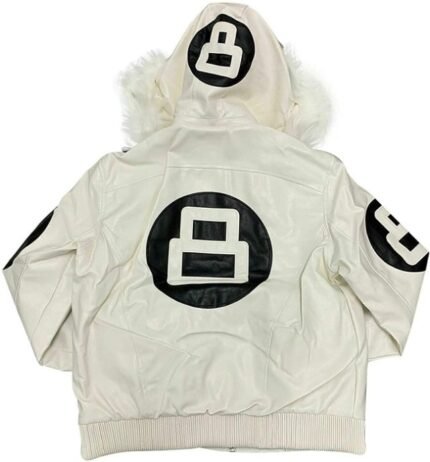 Unisex 8 Ball Multiple Colors Bomber Hooded Leather Jacket