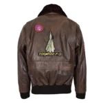 Premium Quality Mens Bomber Leather Jacket Air Force Style Lester Brown