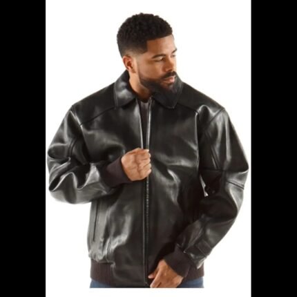 Pelle Pelle Applique Black Plush Jacket