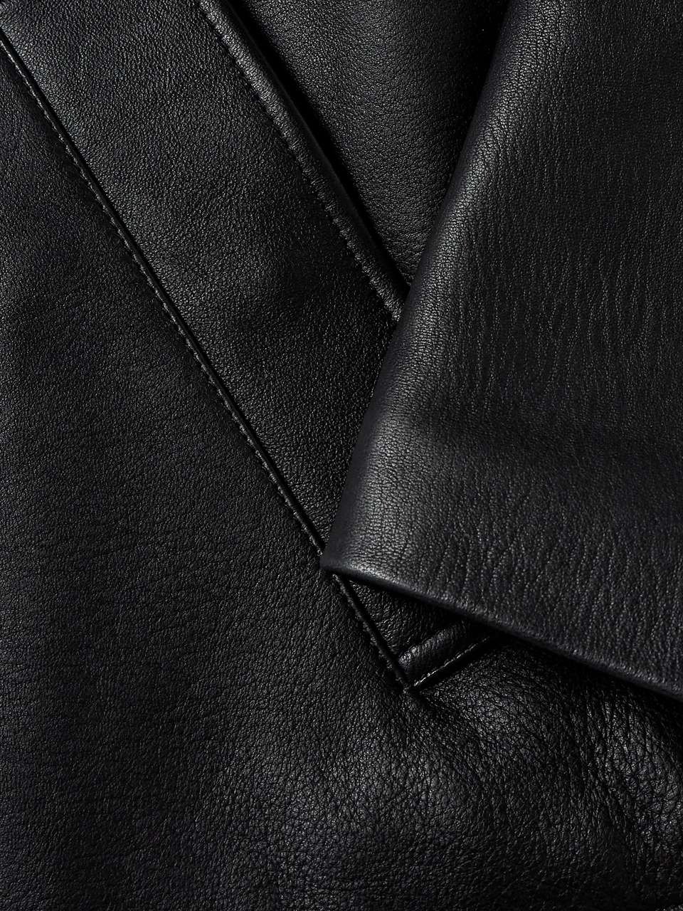 Appliquéd Shearling-Trimmed Leather Jacket 3