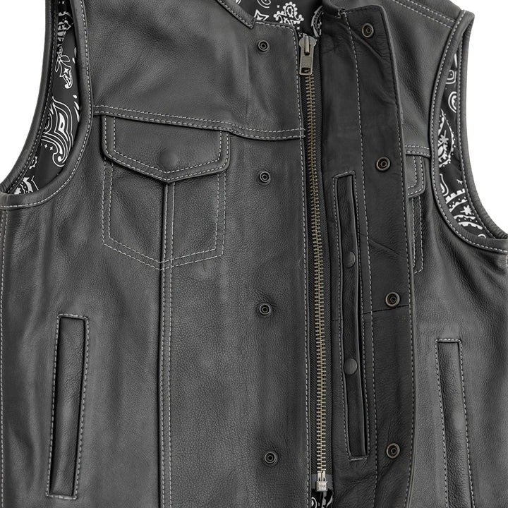Bandit Men's Premium Leather Motorcycle Vest4 Bandit Men's Premium Leather Motorcycle Vest4
