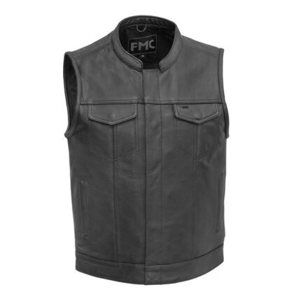 Blaster Men's Leather Motorcycle Vest Ride in Style and Comfort