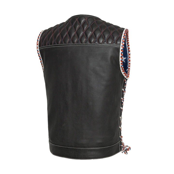 Captain Perforated Men's Motorcycle Leather Vest1