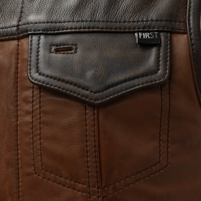 Lowside Gunner Men's Leather Motorbike Vest