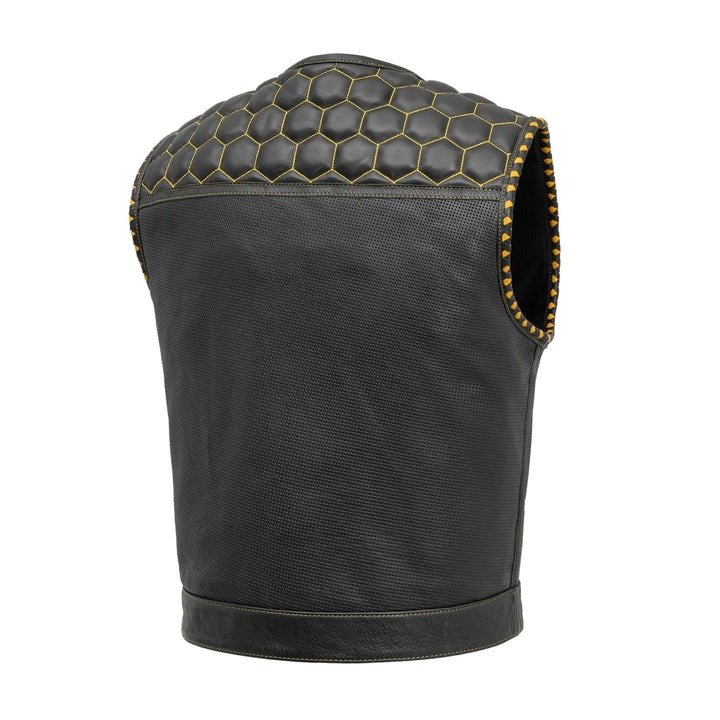 Lowside Hornet Perforated Men's Club Style Leather Vest1
