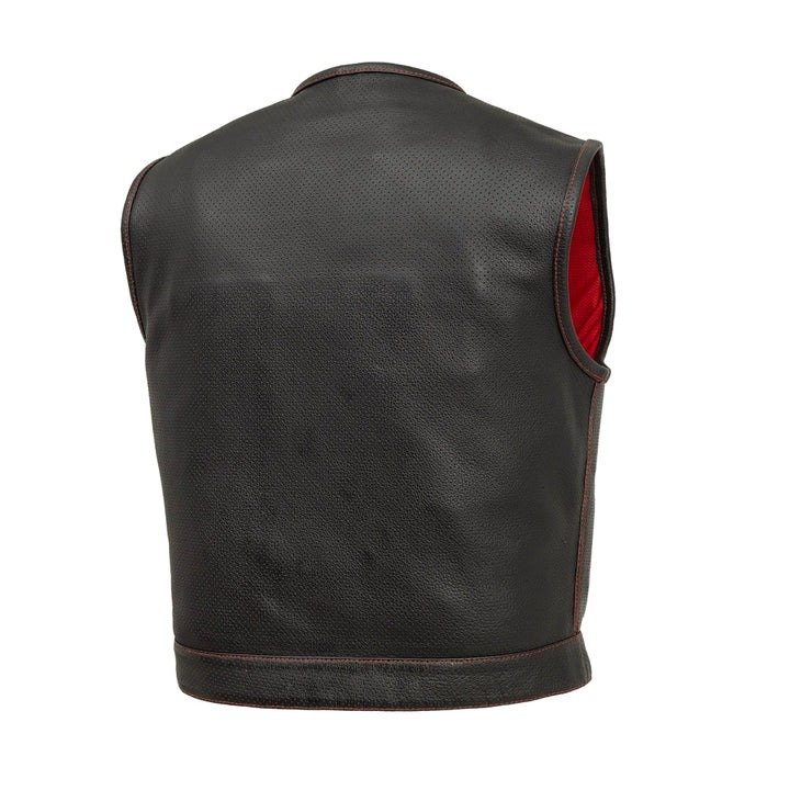 Lowside Men's Breathable Perforated Motorcycle Leather Vest1