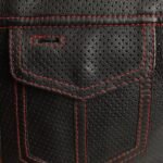 Lowside Men's Motorcycle Leather Vest with Perforated Design