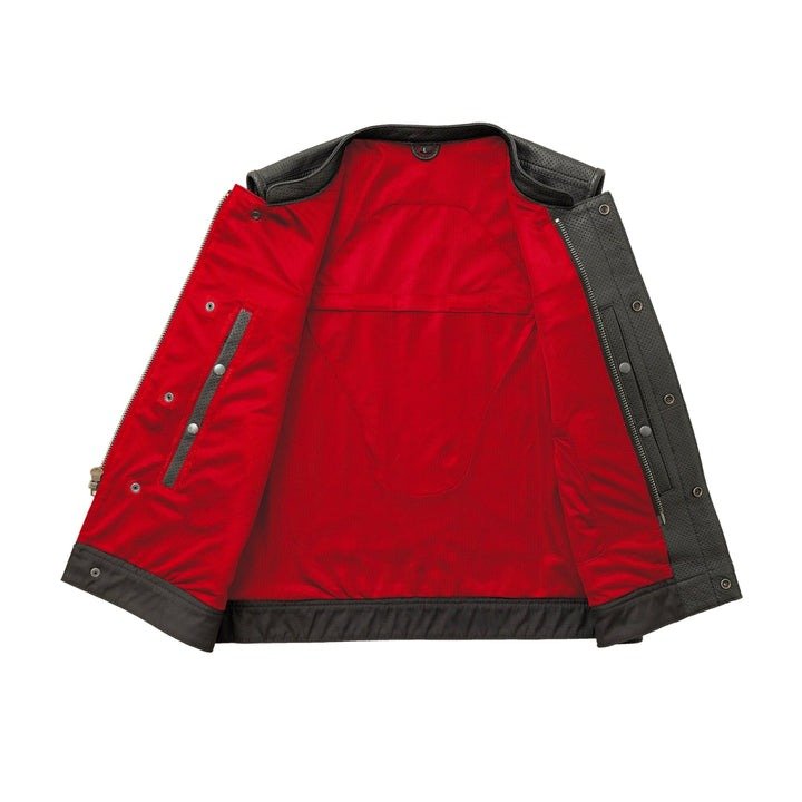 Lowside Men's Breathable Perforated Motorcycle Leather Vest4 Lowside Men's Motorcycle Leather Vest with Perforated Design