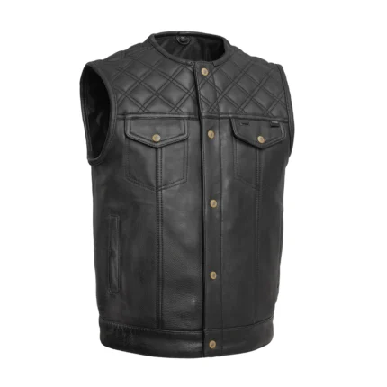 Men's Leather Motorbike Leather Vest 12 Gauge - Premium Quality & Stylish Design