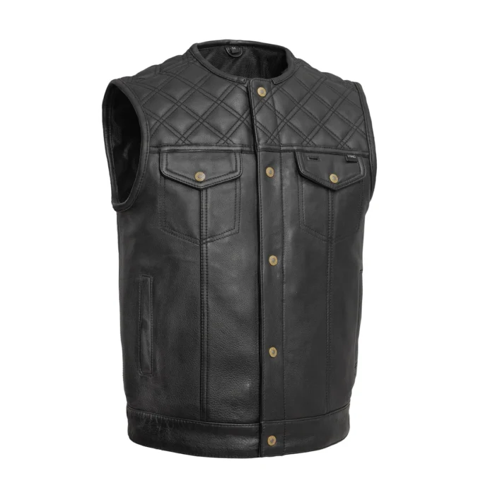 Men's Leather Motorbike Leather Vest 12 Gauge - Premium Quality & Stylish Design