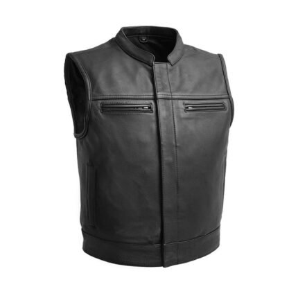 Men’s Premium Leather Lowrider Motorcycle Vest