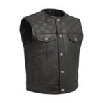 Shell Shock Men's Classic Leather Biker Vest