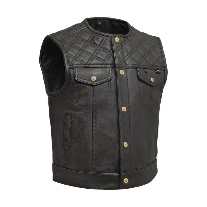 Shell Shock Men's Premium Leather Motorcycle Vest Shell Shock Men's Classic Leather Biker Vest