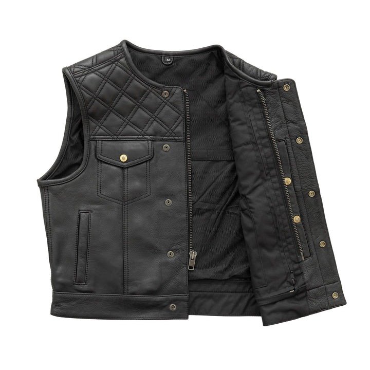 Shell Shock Men's Premium Leather Motorcycle Vest3