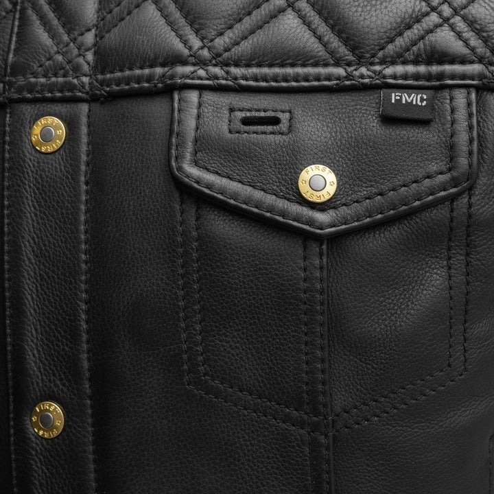 Shell Shock Men's Premium Leather Motorcycle Vest4