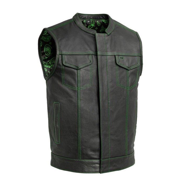The Cut Men's Leather Motorcycle Vest Available in Multiple Colors