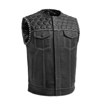 Hornet Men's Premium Club-Style Leather Vest